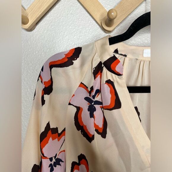 A.L.C. jules pink floral print silk blouse size 0 - Picture 7 of 9